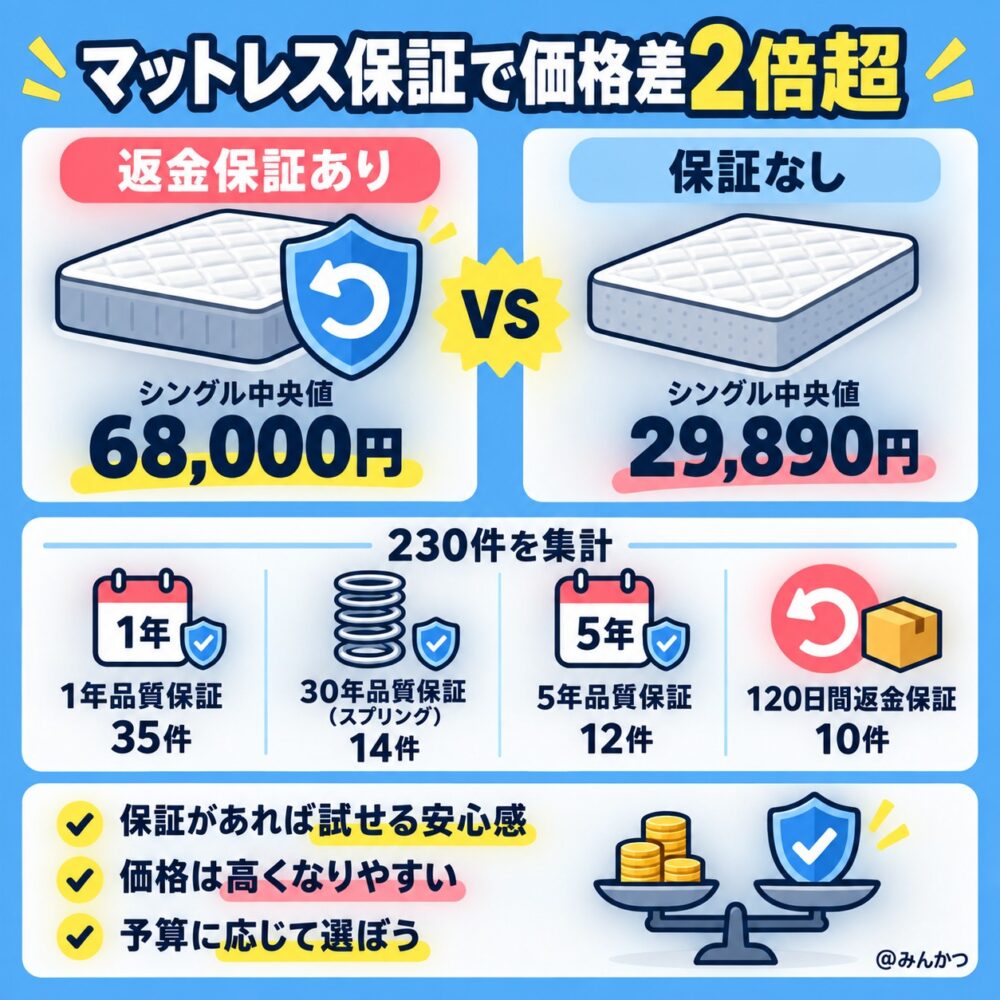 保証・返品保証の有無と価格への影響