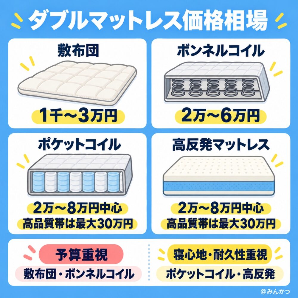 ダブルサイズの値段相場