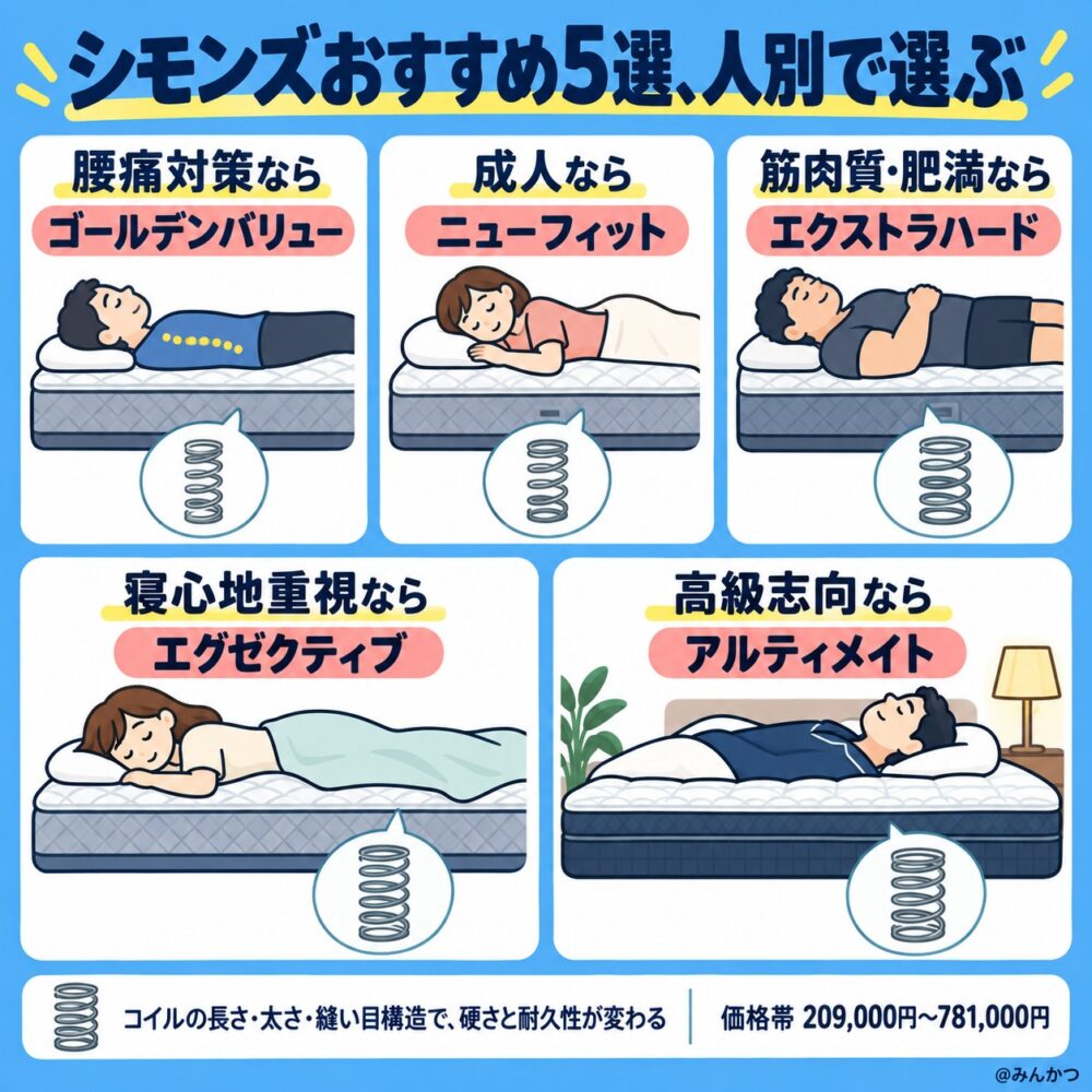 シモンズマットレスおすすめ５選