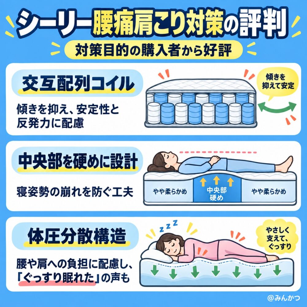 ②腰痛や肩こり対策の評判
