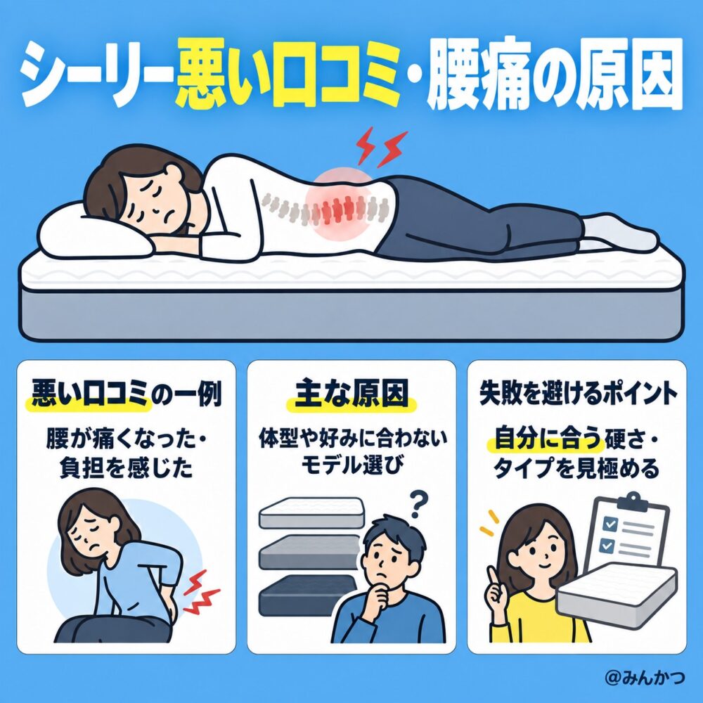 シーリーの悪い口コミ評判