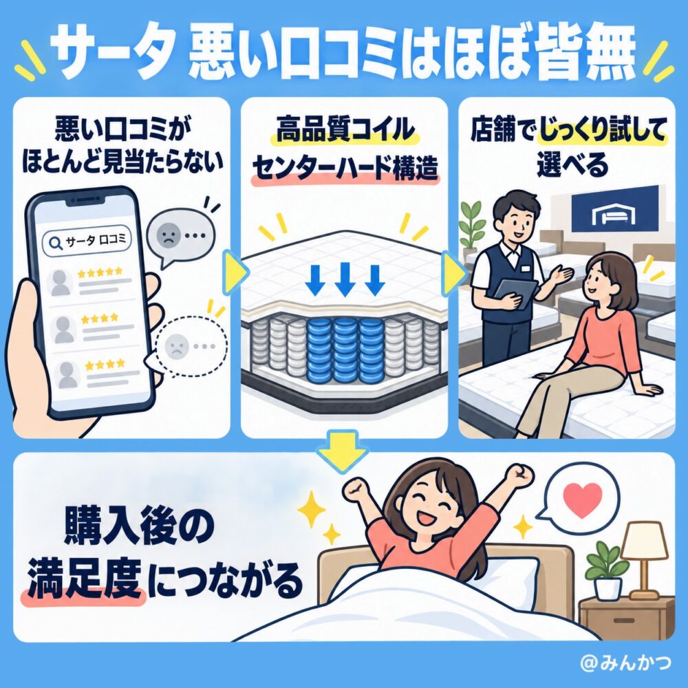 サータの悪い口コミ評判