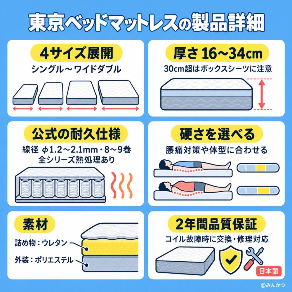 東京ベッドのマットレスの製品情報