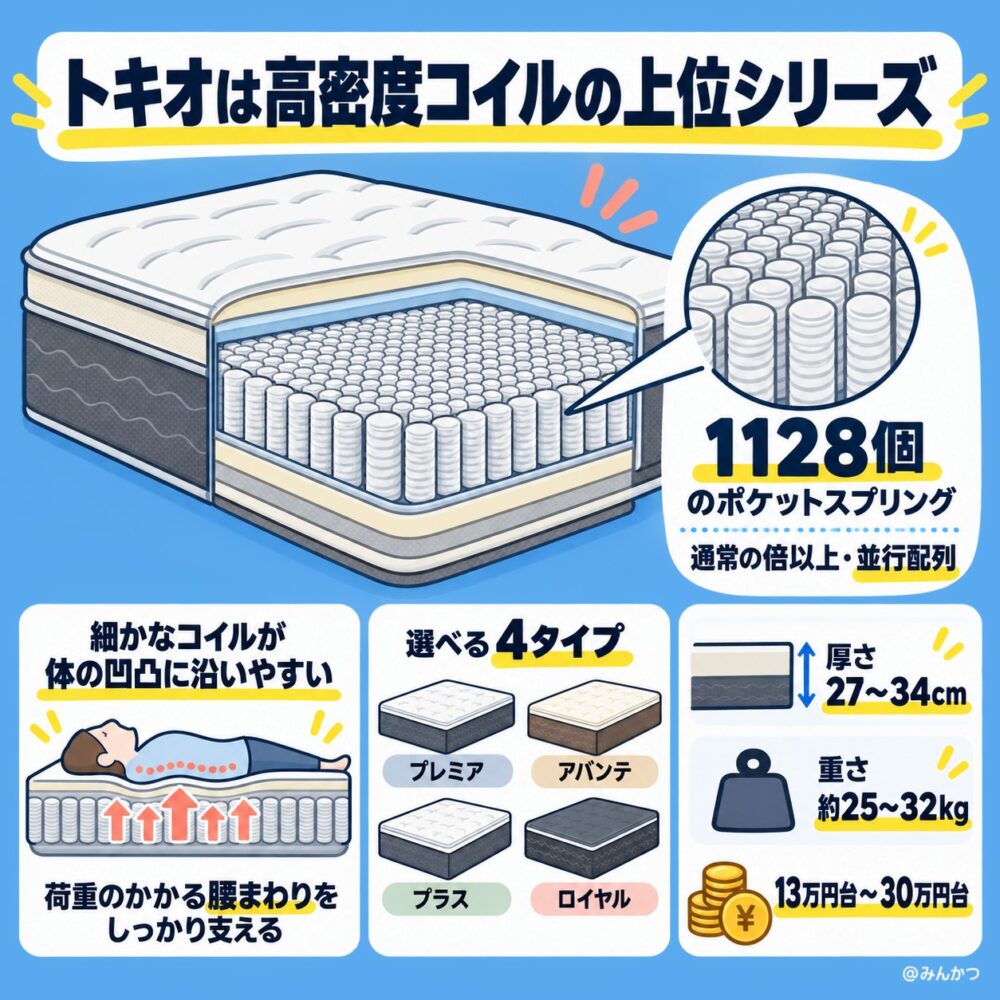 ②トキオ【コイル1128個の高密度・上位シリーズ】